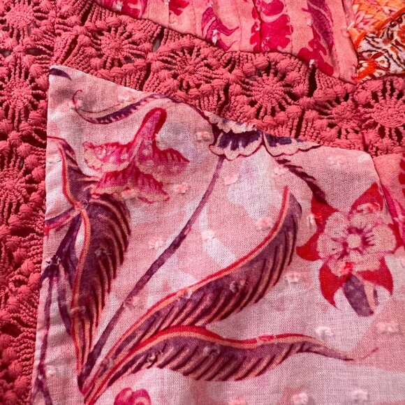 Hale Bob Selena Top in Pink Size Small Boho Bohemian - Picture 8 of 11